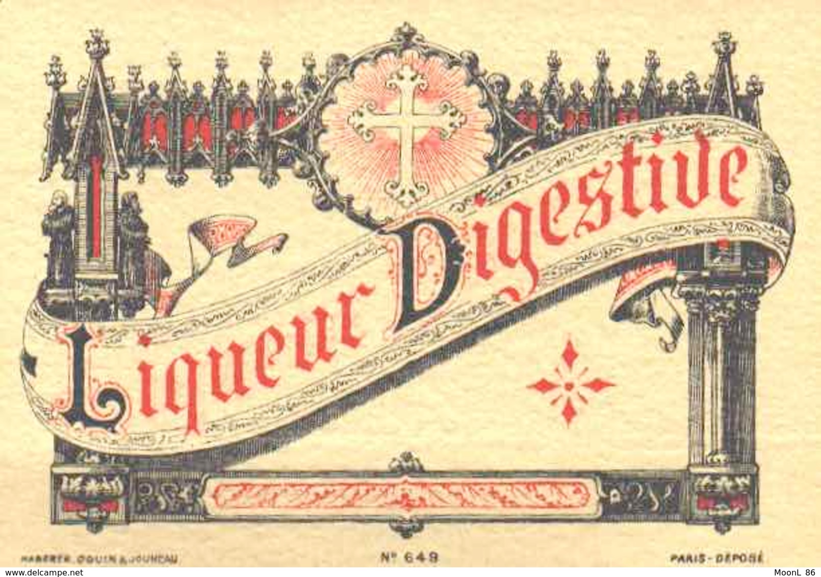 ETIQUETTE - ALCOOL - VIN - LIQUEUR DIGESTIVE - DIGESTIF - EAU DE VIE