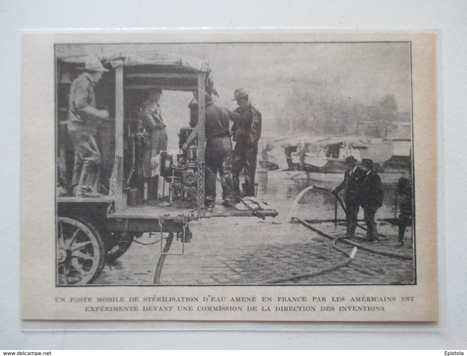 PARIS - Stérélisateur D'eau Mobile  Et Techniciens Américains -  Coupure De Presse De 1900 - Andere Geräte