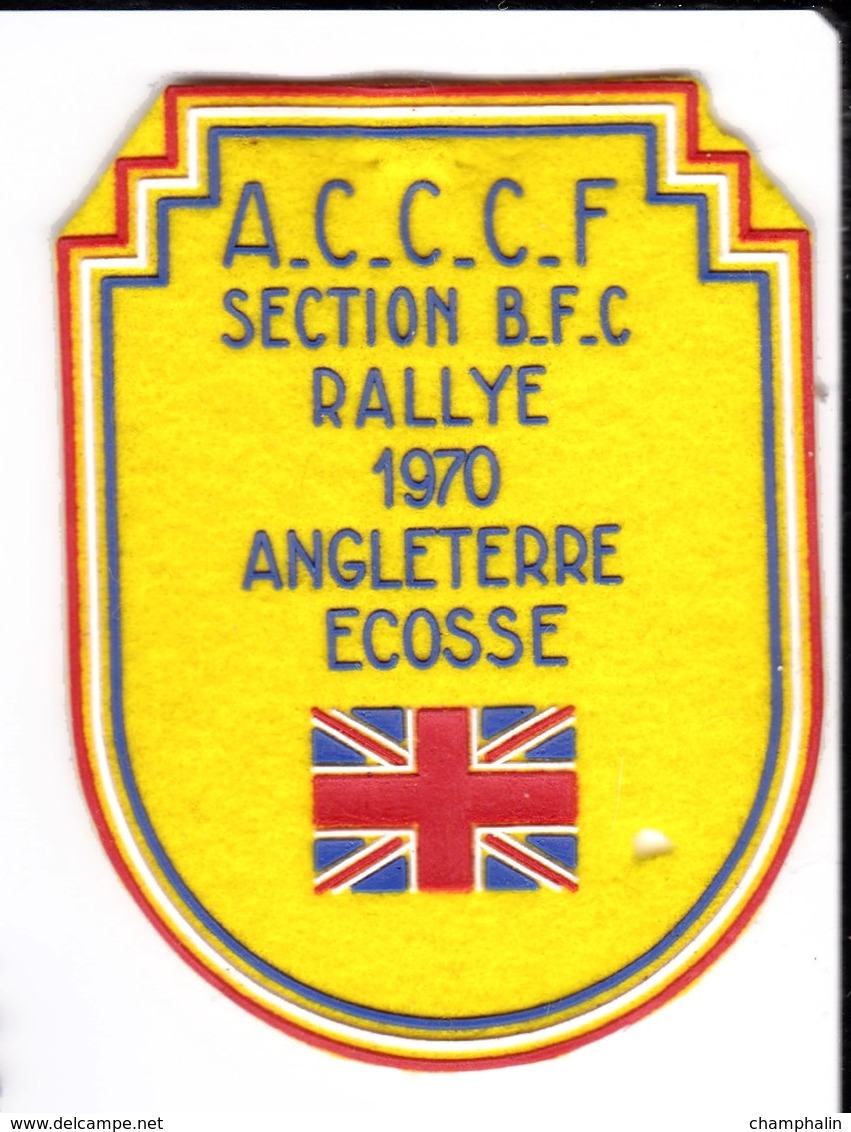 Ecusson Tissu - ACCCF Auto Carvaning & Camping Car Club De France Section BFC - Rallye 1970 Angleterre Ecosse - Ecussons Tissu