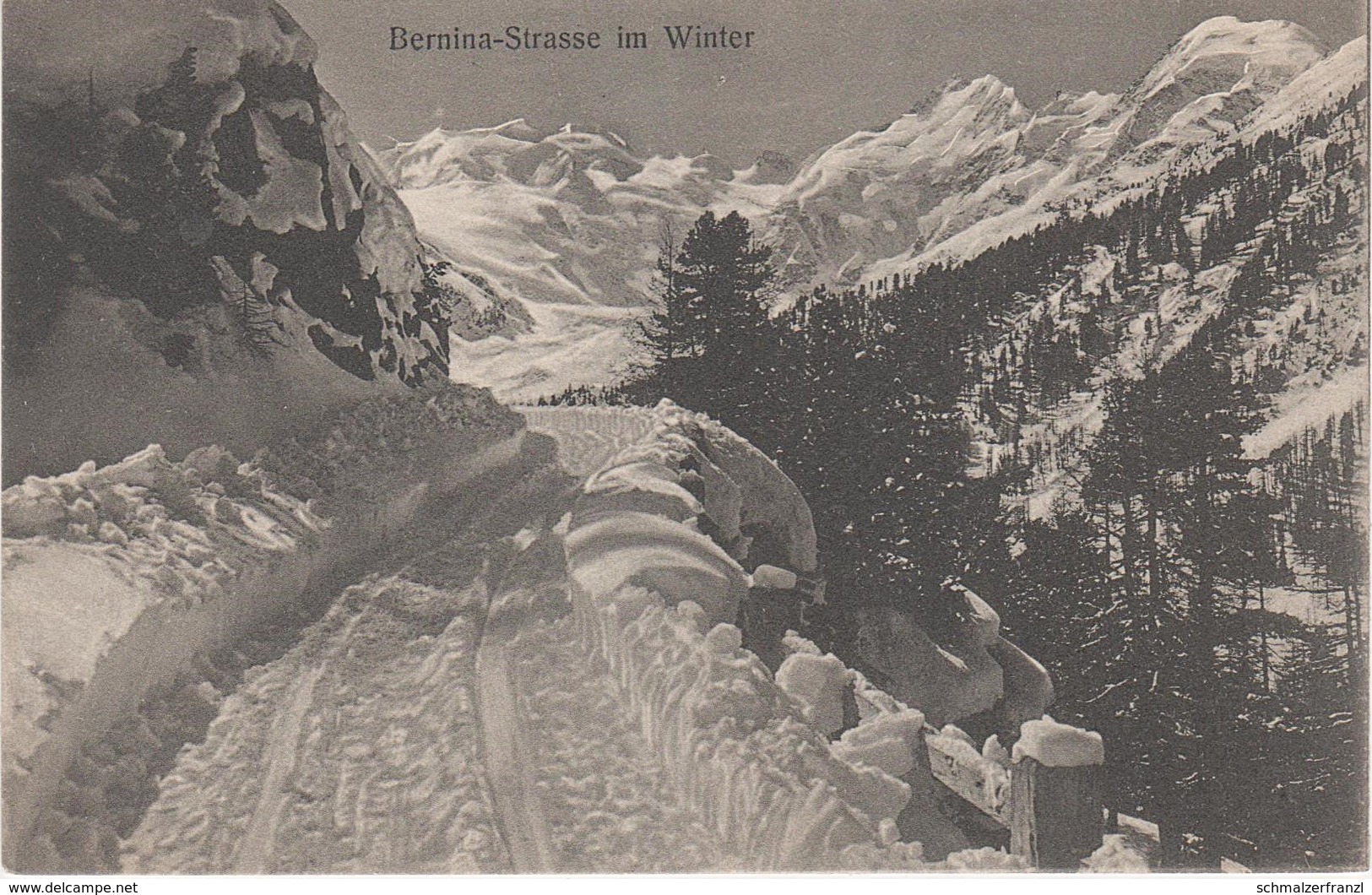 AK Bernina Straße Im Winter Berninapaß Passo A Pontresina Poschiavo Brusio St Sankt Moritz Graubünden GR Schweiz Suisse - Brusio