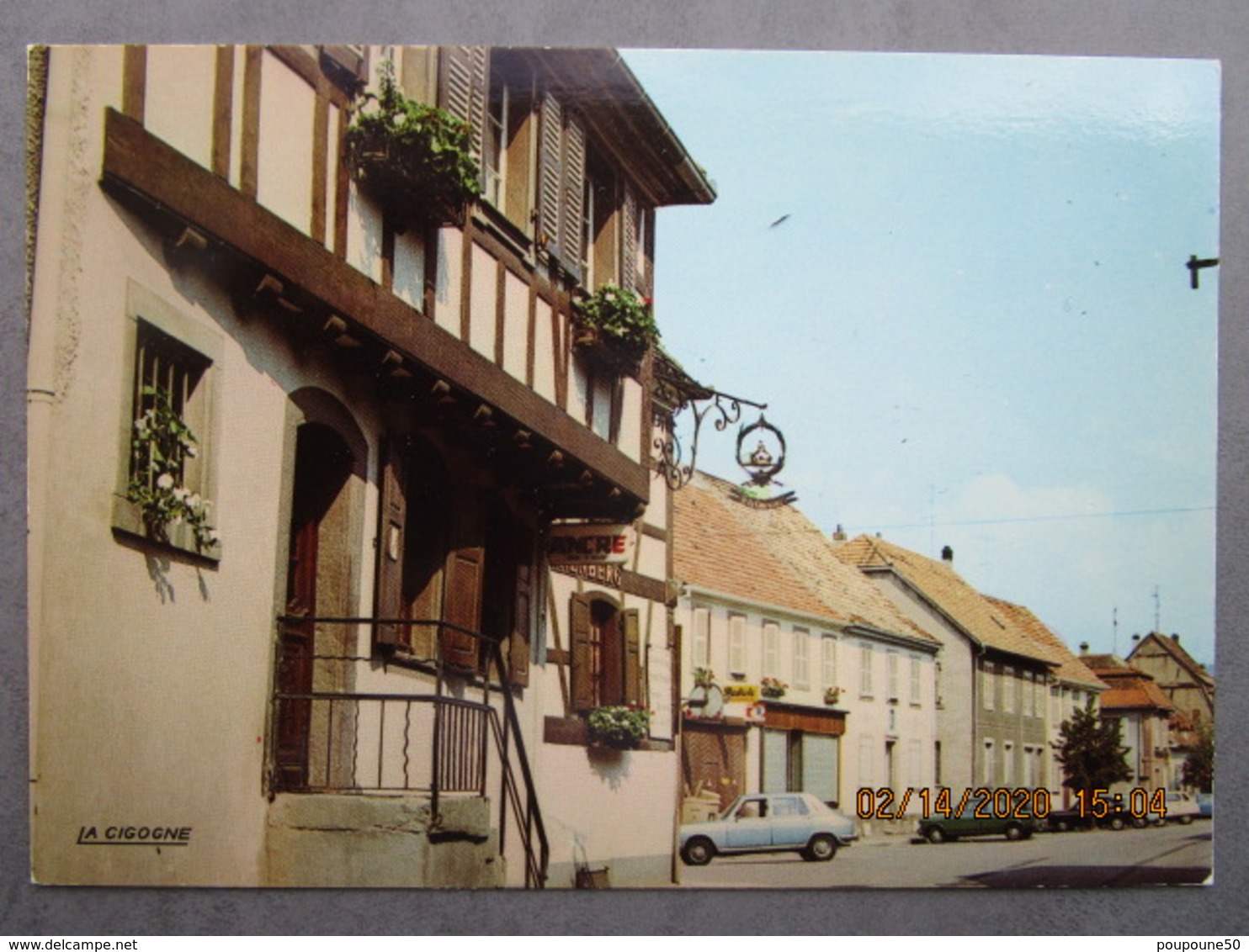 CP 67 Bas Rhin CHATENOIS La Winstub Bar Restaurant,maison à Colombages Winstub Du Hannenberg,voitures Simca Et Fiat 1970 - Chatenois