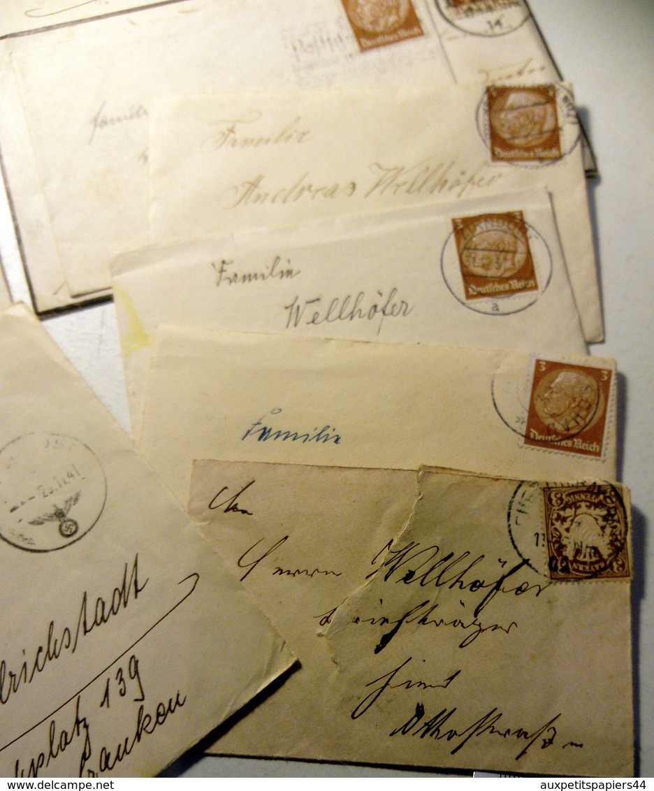 Quarantaine de Courriers, Lettre & Correspondance de Guerre 1937-1942 Cachets, Timbres, Censure, A. Hitler & Croix Gamée