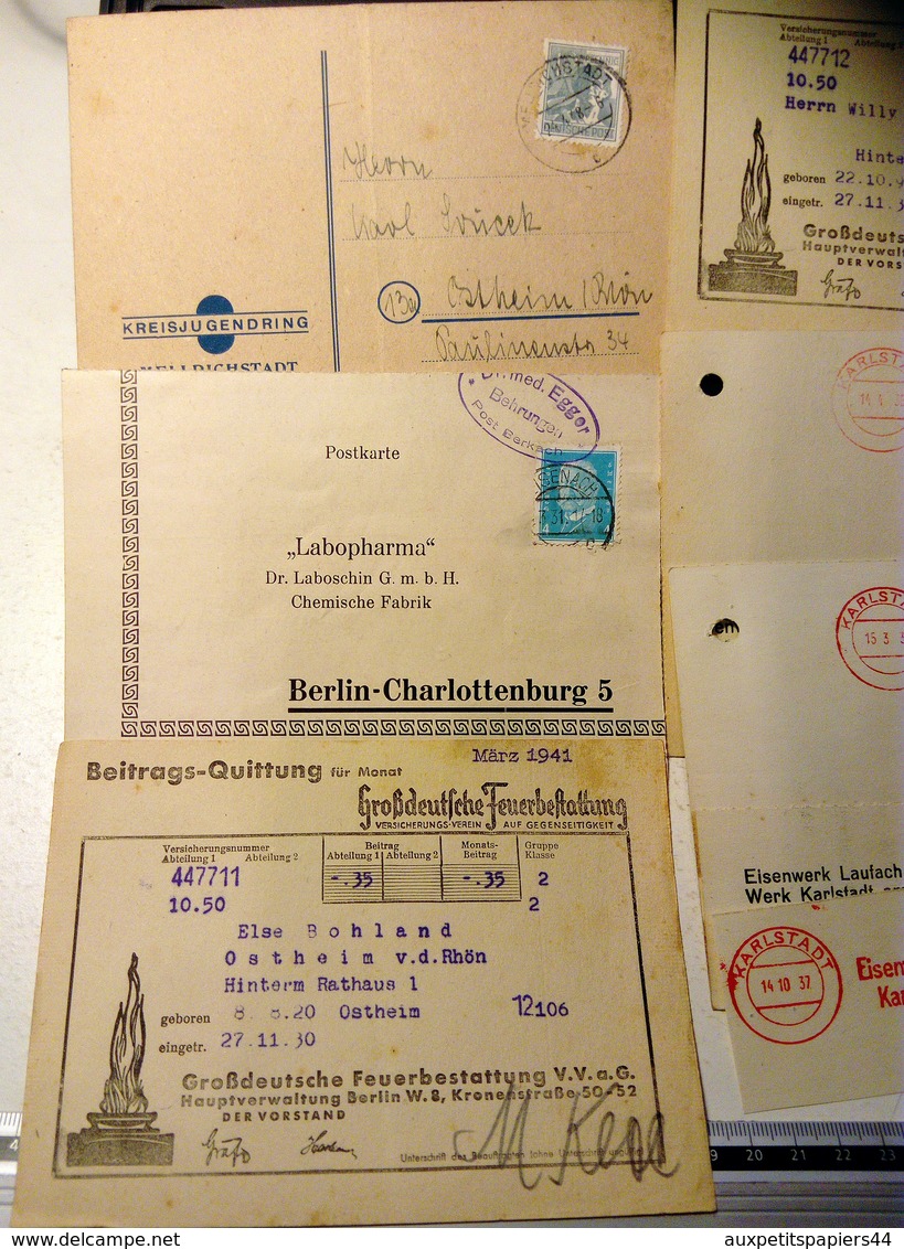 Quarantaine de Courriers, Lettre & Correspondance de Guerre 1937-1942 Cachets, Timbres, Censure, A. Hitler & Croix Gamée