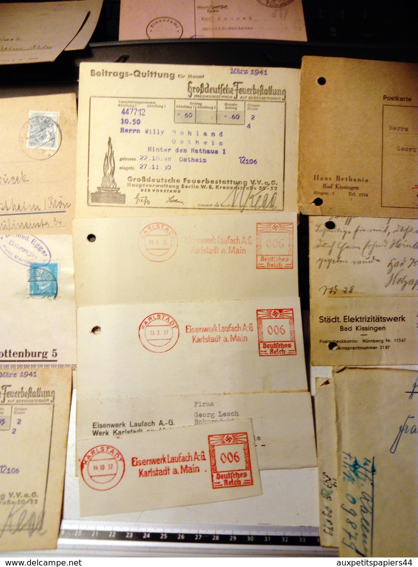 Quarantaine de Courriers, Lettre & Correspondance de Guerre 1937-1942 Cachets, Timbres, Censure, A. Hitler & Croix Gamée