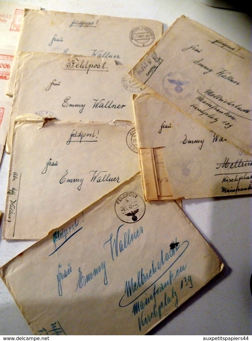 Quarantaine de Courriers, Lettre & Correspondance de Guerre 1937-1942 Cachets, Timbres, Censure, A. Hitler & Croix Gamée