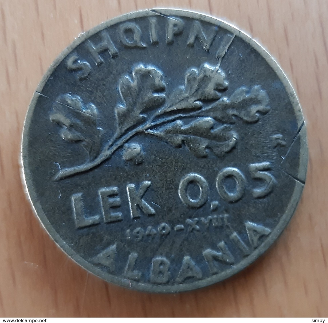 ALBANIA 0,05 Lek 1940 - Albanie
