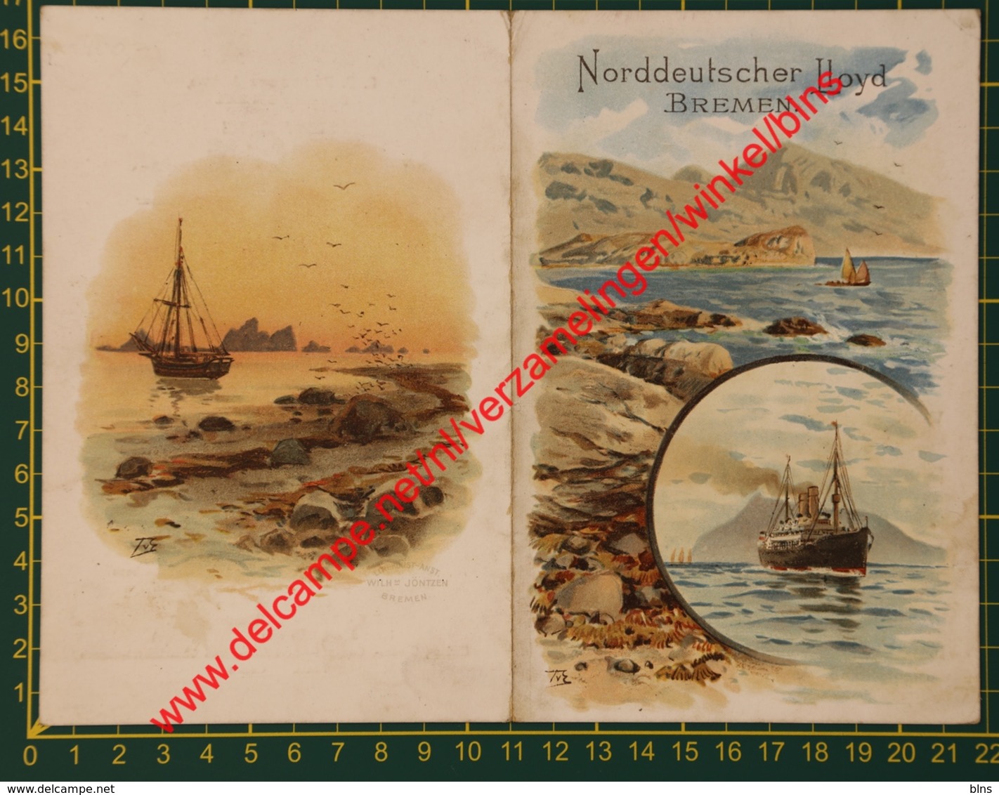 Norddeutscher Lloyd Bremen - Dampfer Prinzess Alice - 1904 - Menus