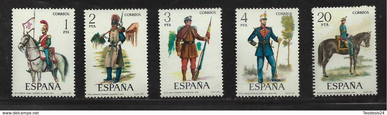 Sellos De España - 1977 UNIFORMES MILITARES SERIE 7 ** MNH - Nuovi