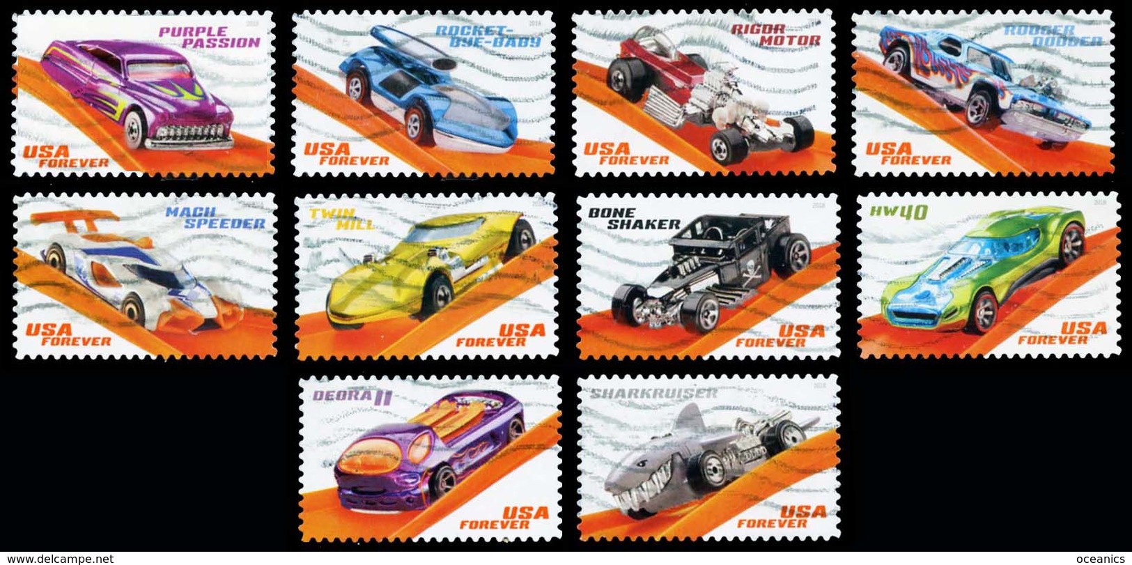 Etats-Unis / United States (Scott No.5321-30 - Hot Wheels) (o) Series / Set - Used Stamps