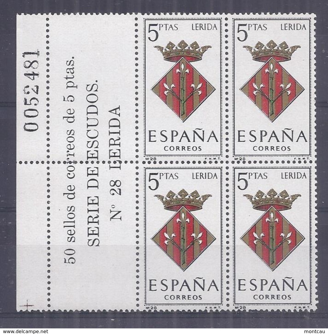 Spain 1964 Escudo Lerida Ed 1554 (**) + Etiq - Nuevos