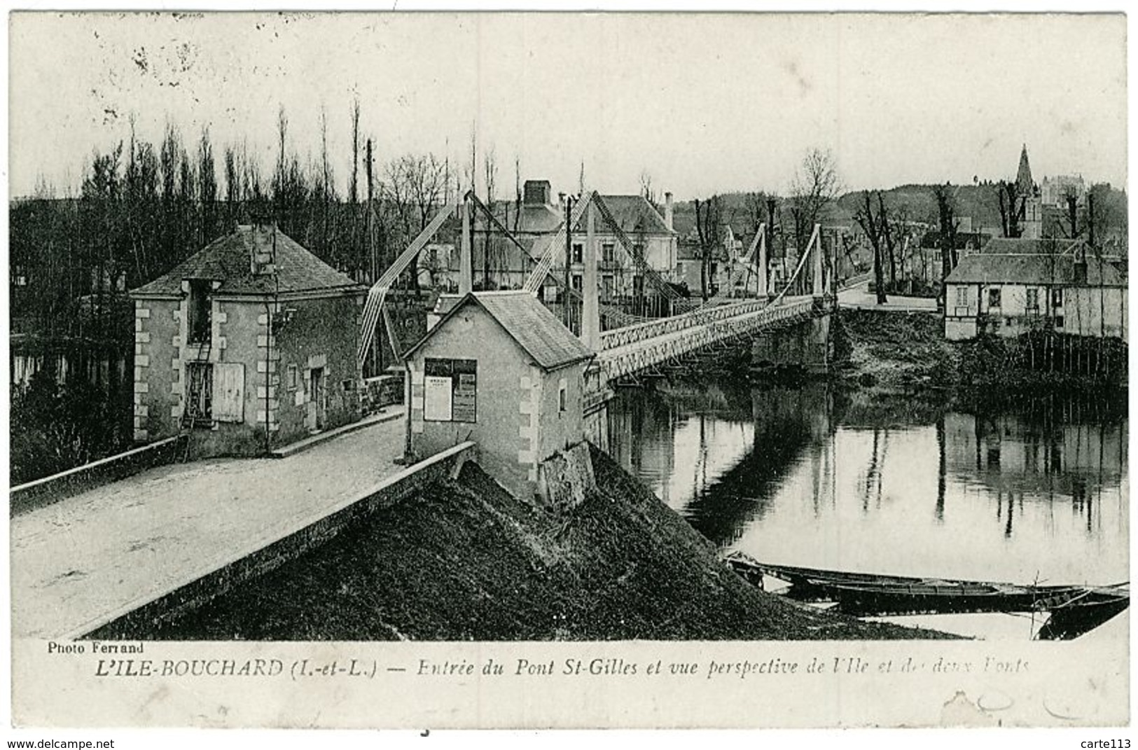 37 - B4264CPA - L'ILE BOUCHARD - L'entrée Du Pont Saint Gilles Et Vue Perspective De L'ile Et Des Deux Ponts - Bon état - Autres & Non Classés