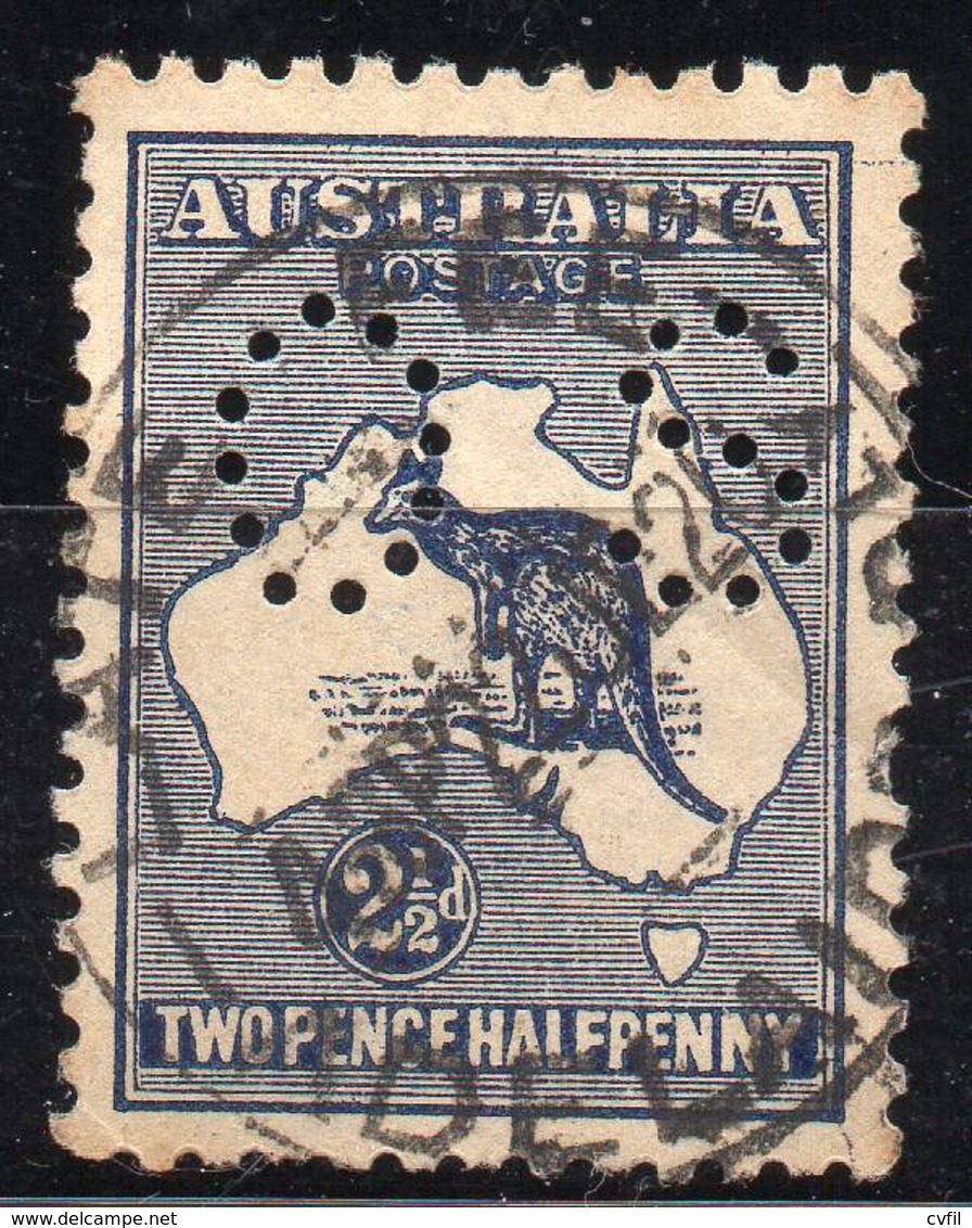 AUSTRALIA 1915-28. The 2½ D Kangaroo, Die II, Watermark Narrow A + Crown, Perf. OS - Dienstzegels