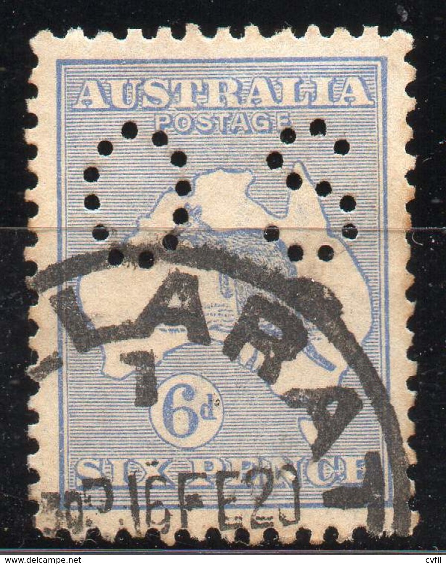 AUSTRALIA 1915-28. The 6d Kangaroo, Die II, Watermark Narrow A + Crown, Perf. OS - Service