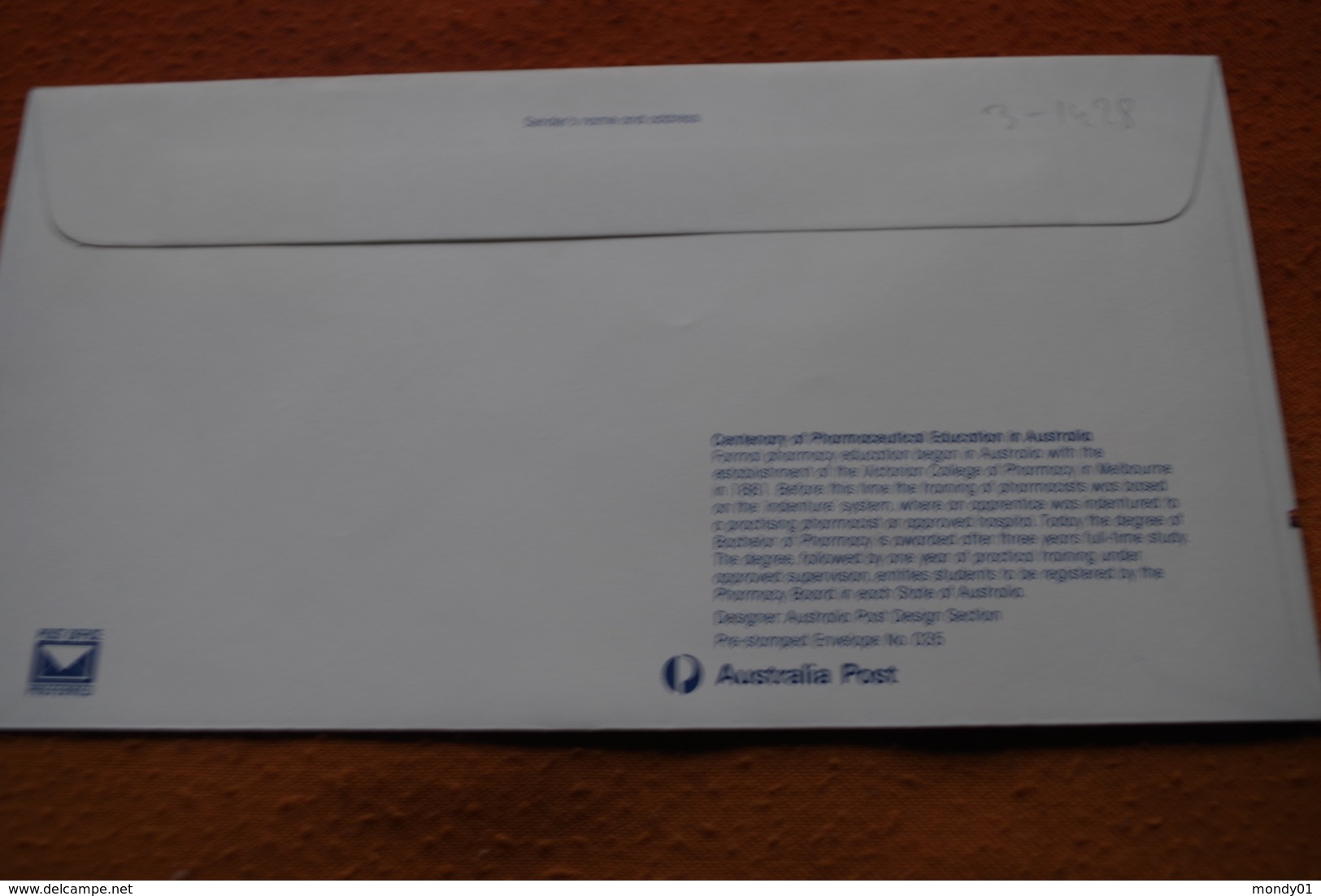 3-1428b Entier Postal Australie Australia Pharmaceutical Educationpharmacie Chemist Chimie Des Plantes - Pharmacy