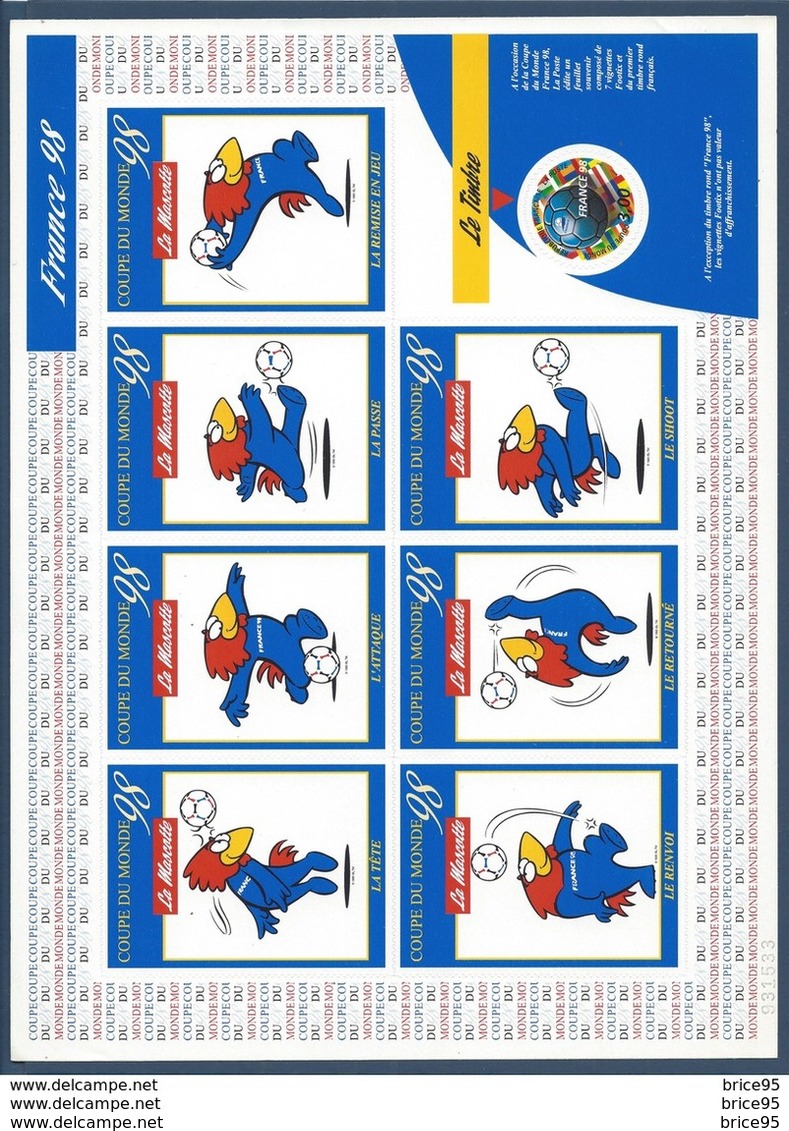 France Adhésifs Autocollant - YT N° 17A - COupe Du Monde De Foot - Footix - 1998 - Autres & Non Classés