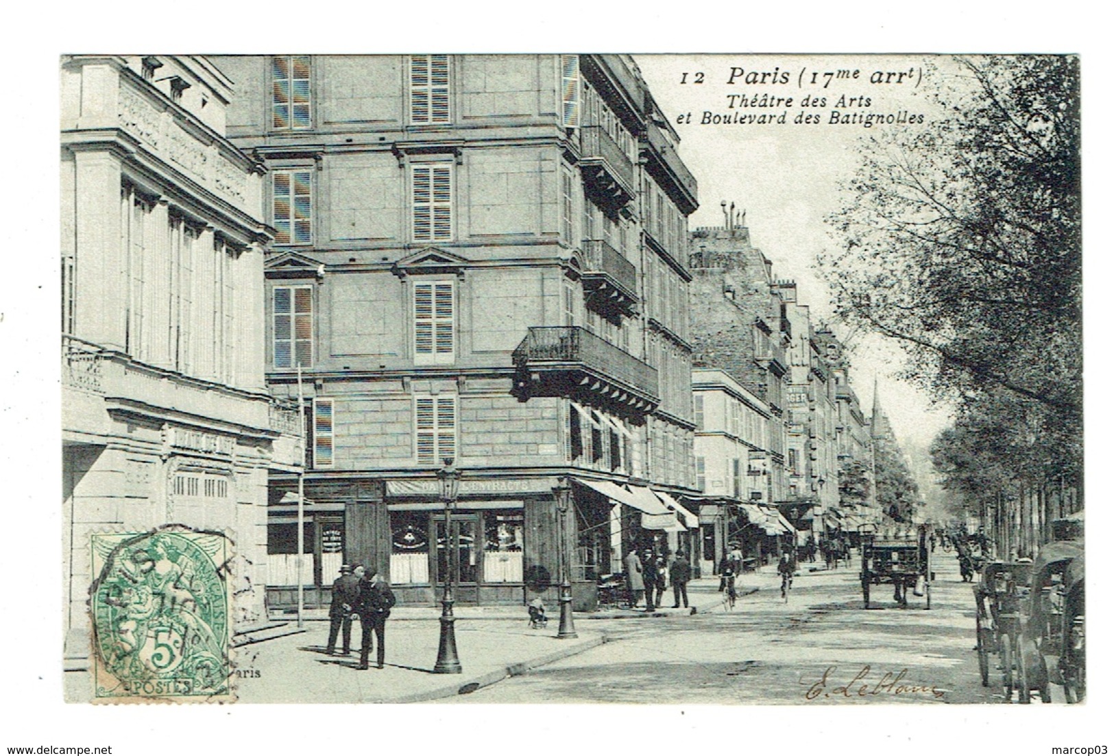 75 PARIS Théâtre Des Arts Et Boulevard Des Batignolles - Arrondissement: 17