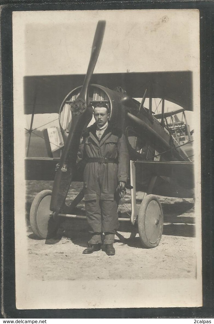 Carte Photo - Aviateur Devant Son Avion - - Aviateurs