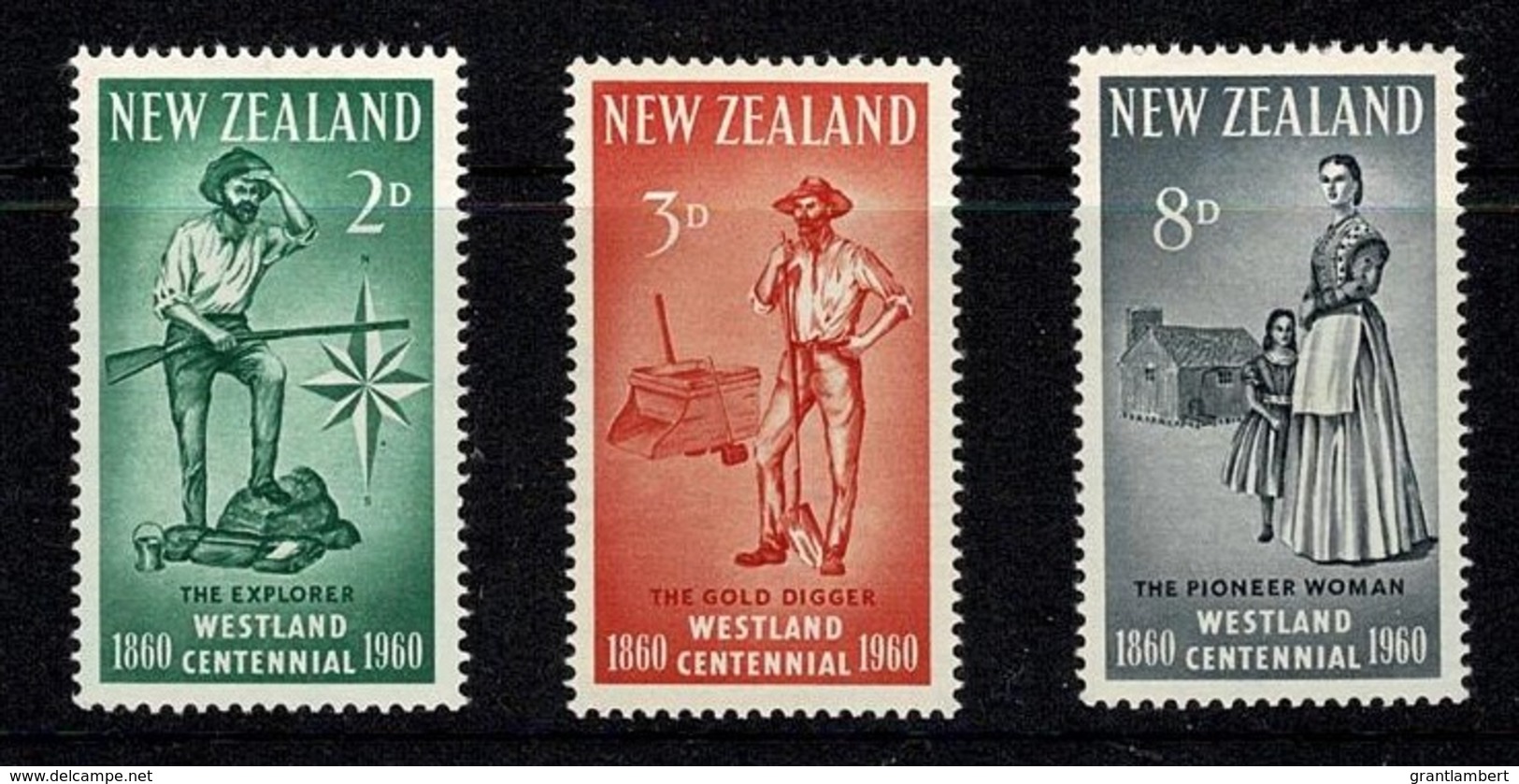 New Zealand 1960 Westland Centennial Set Of 3 MNH - Neufs