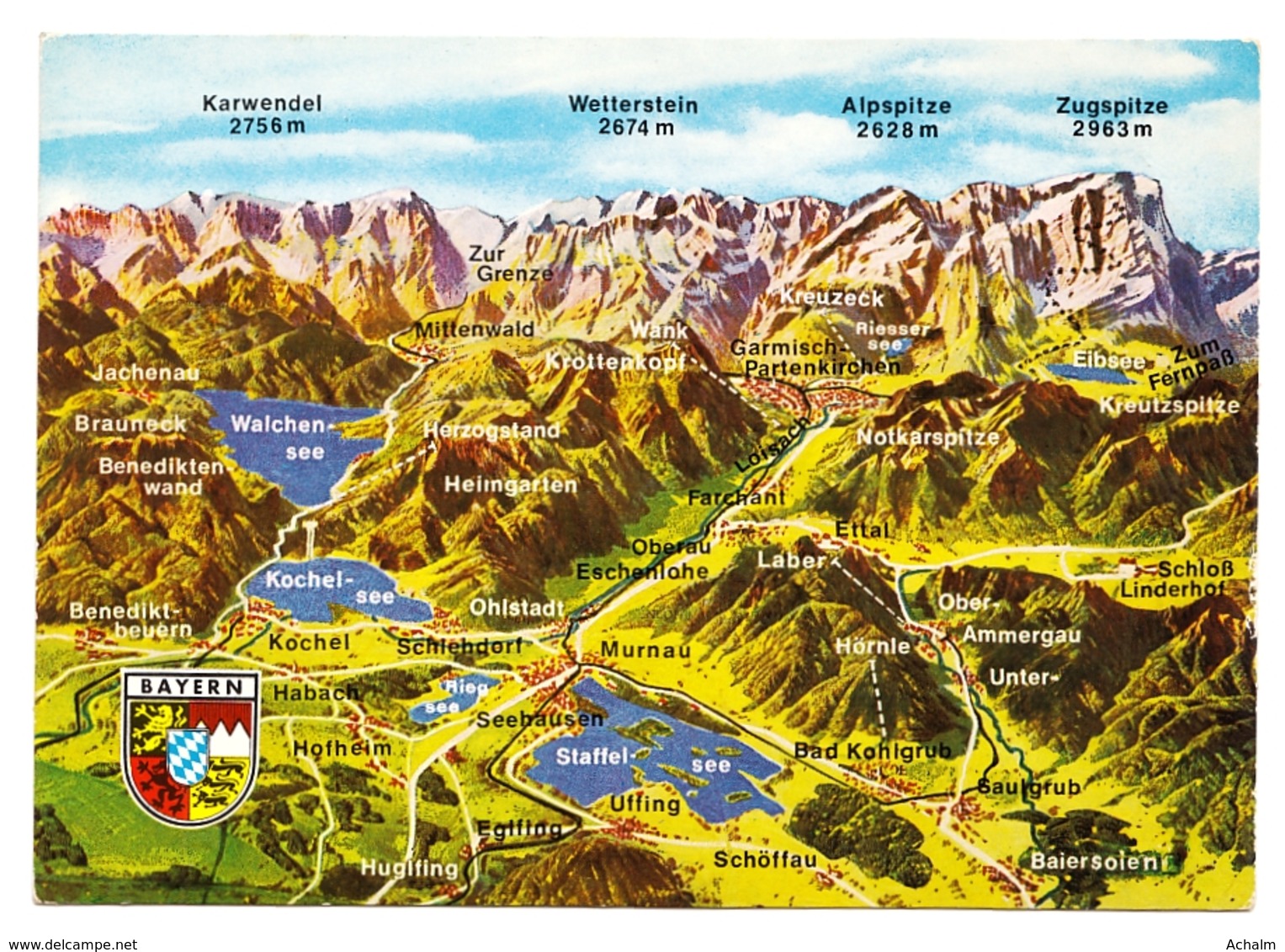 Germany / Panorama Vom Bayerischen Oberland - Landkarte - Mapas