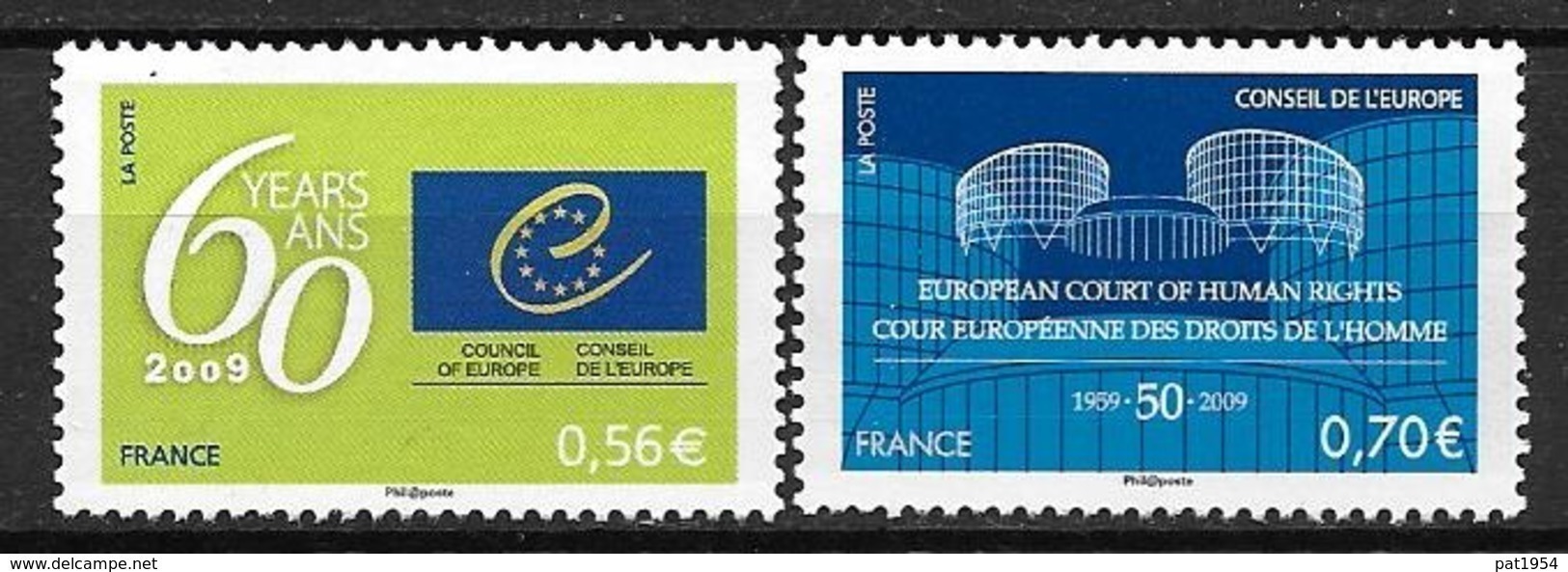 France 2009 Service N° 142/143 Neufs Conseil De L'Europe à La Faciale - Mint/Hinged