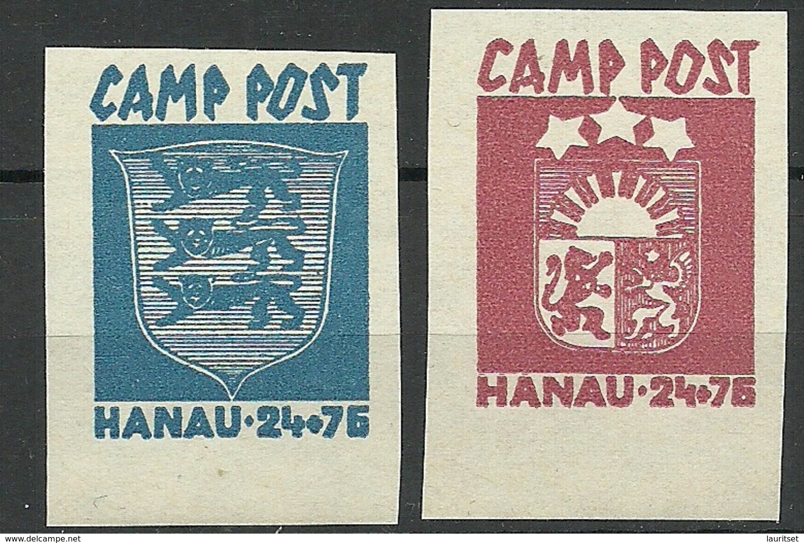 ESTONIA Estland & LETTLAND Latvia 1946 DP Camp Lagerpost Hanau Germany MNH - Other & Unclassified