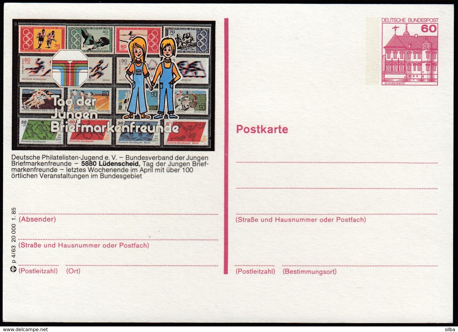 Germany Ludenscheid 1985 / Tag Der Jungen Briefmarkenfreunde / Youth Philatelic Day / Postal Stationery / Sport Stamps - Other & Unclassified