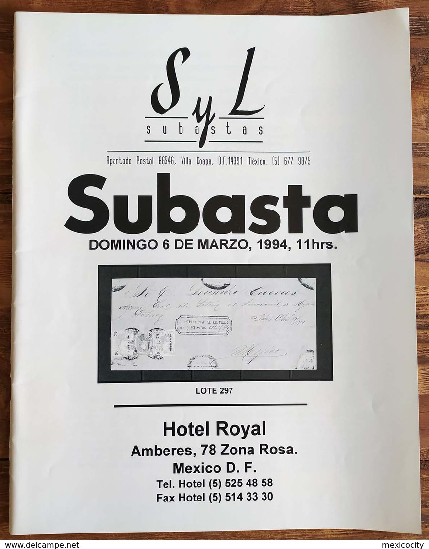 SYL AUCTIONS Shelton Liera Classic Mexico Auction Catalog March 1994 Rare, Essential Literature - Mexico