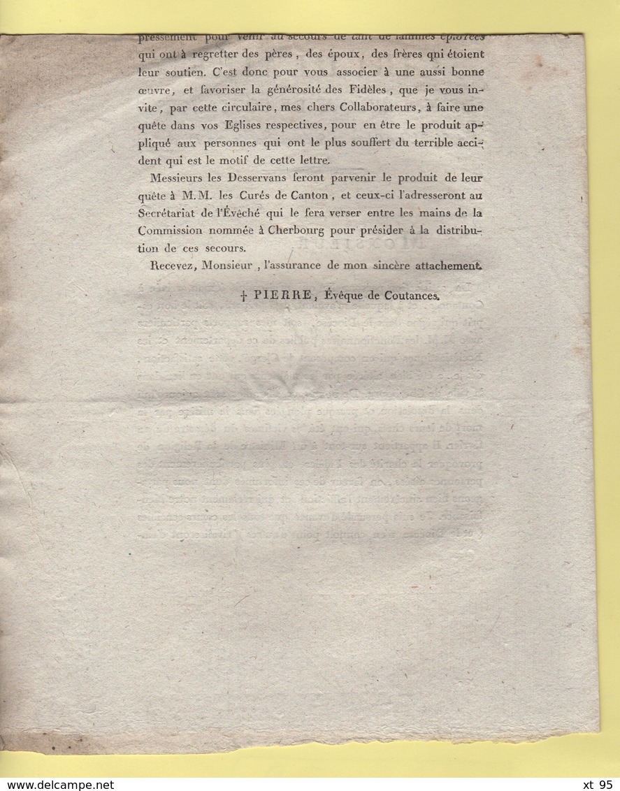 Eveque De Coutances - Circulaire - 3 Mars 1808 - Aide Aux Familles De Cherbourg - Historical Documents