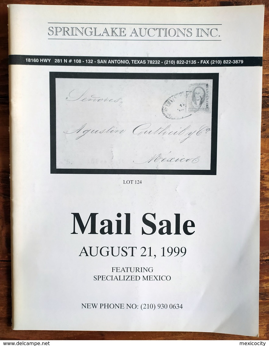 SPRINGLAKE AUCTIONS Shelton Liera Classic Mexico Auction Catalog Aug. 1999 Rare, Essential Literature - Mexico