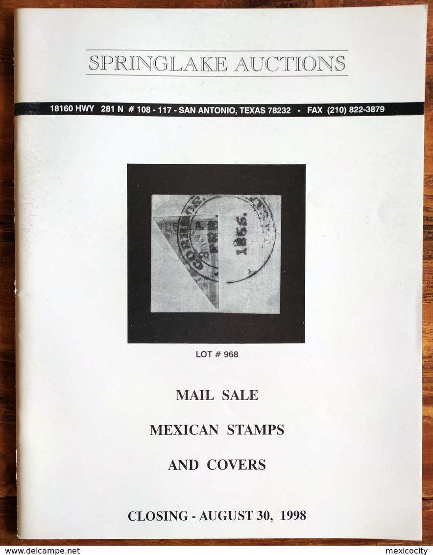 SPRINGLAKE AUCTIONS Shelton Liera Classic Mexico Auction Catalog Aug. 1998 Rare, Essential Literature - Mexico