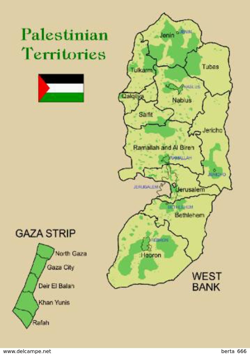 Palestine State Map New Postcard Palästina Landkarte AK - Palästina