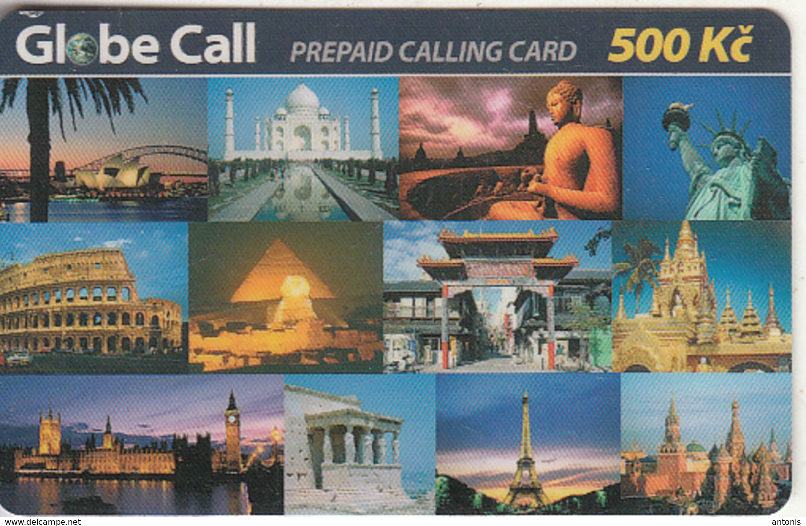 CZECH REPUBLIC - Monuments, Globe Call Prepaid Card 500 Kc, Used - Tschechische Rep.