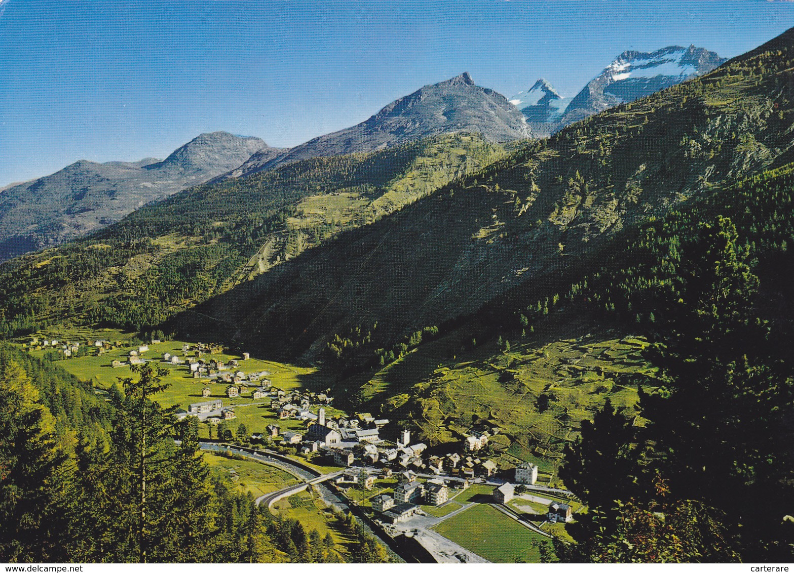 SUISSE,SCHWEIZ,SVIZZERA,SWITZERLAND,HELVETIA,SWISS ,VALAIS,SAAS GRUND,VUE AERIENNE - Saas-Grund