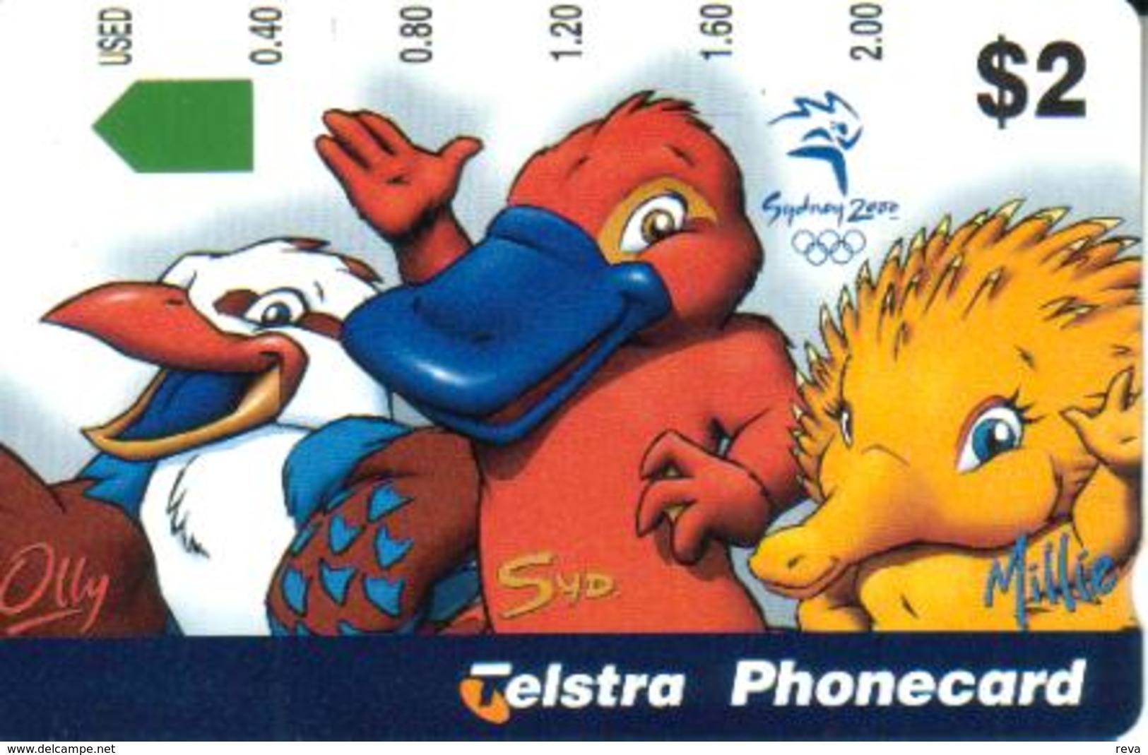 AUSTRALIA $2  SYDNEY 2000 OLYMPIC MASCOTS  ECHIDNA PLATYPUS ANIMAL  CARTOON   AUS - 567 READ DECRIPTION !! - Australia