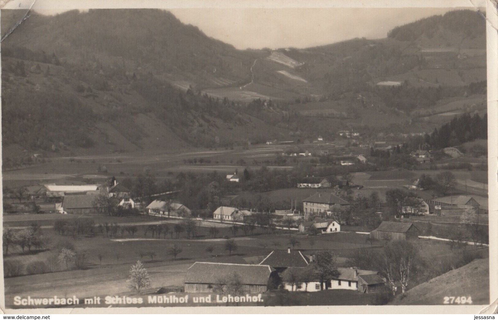 AK- NÖ - Schwerbach Mit Schloss Mühlhof - Ortsansicht - 1928 - Wachau