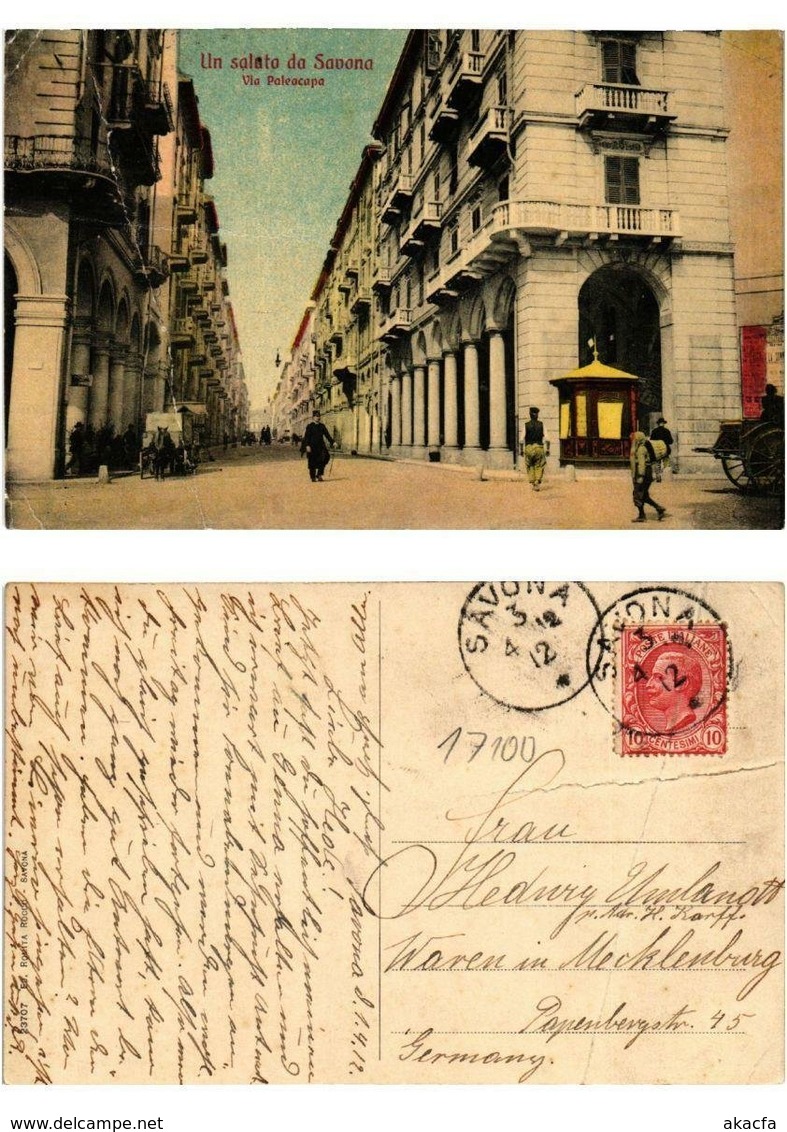 CPA Un Saluto Da SAVONA Via Paleocapa ITALY (532344) - Savona