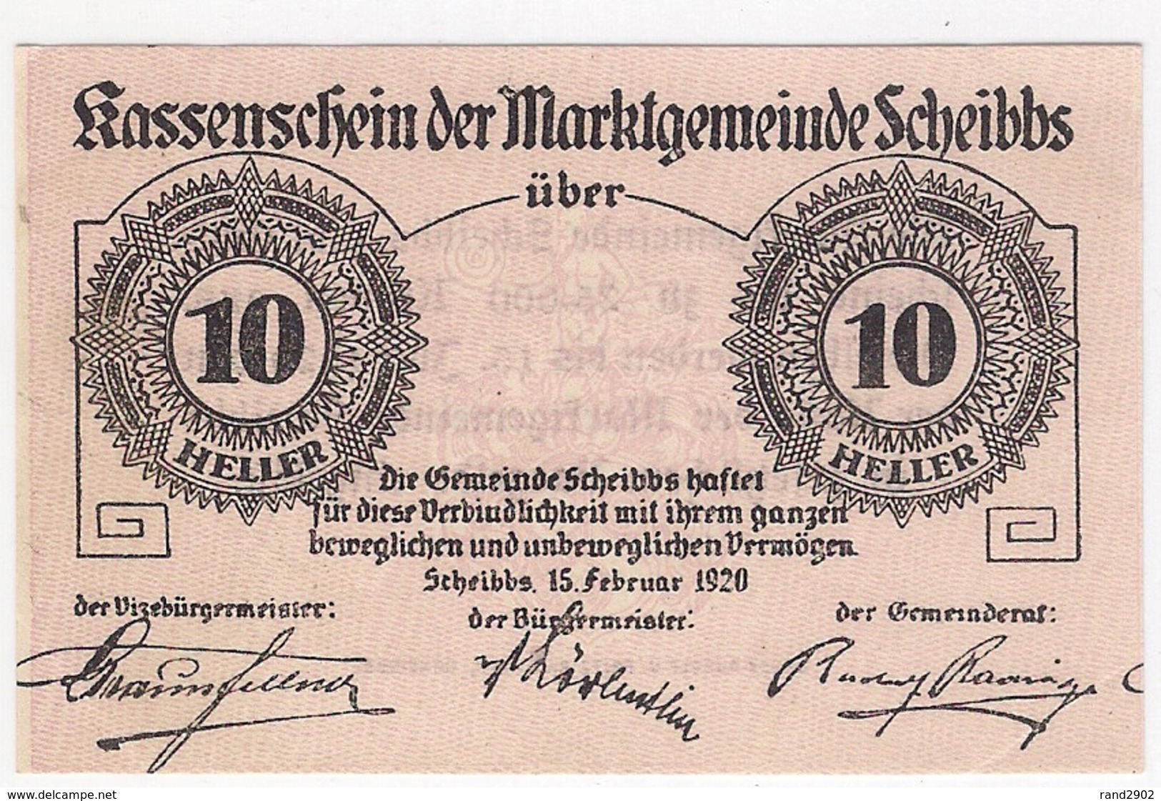 Österreich Austria Notgeld 10 HELLER FS957Ib SCHEIBBS /160M/ - Oesterreich