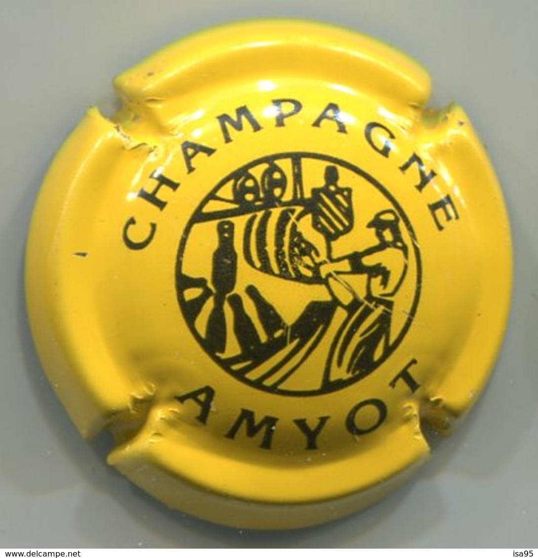 CAPSULE-CHAMPAGNE AMYOT N°02 Jaune & Noir - Other & Unclassified