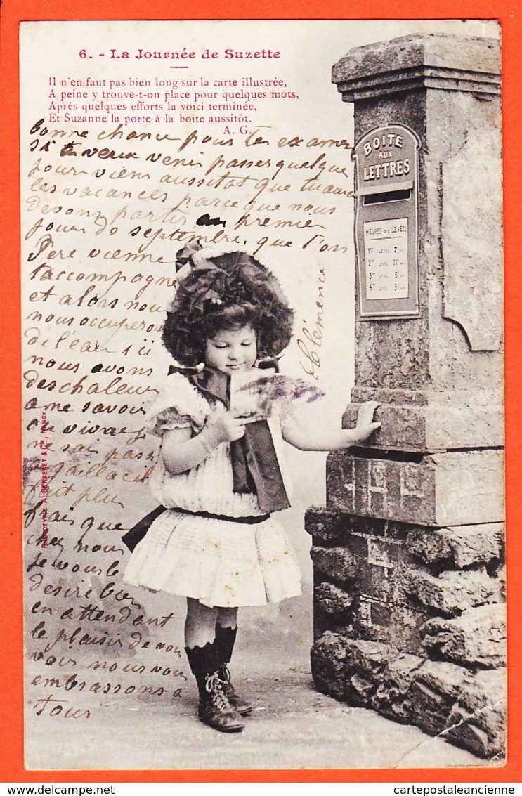 THU025 La Journée De SUZETTE (6) Fillette Boite Aux Lettres 1904 à SERCOMANENS Route Alby Gaillac / BERGERET - Post