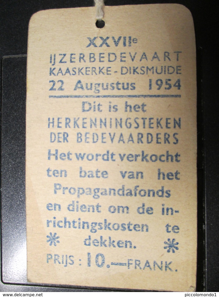 Kaaskerke Diksmuide 1954 Bedevaart Ijzertoren - Andachtsbilder