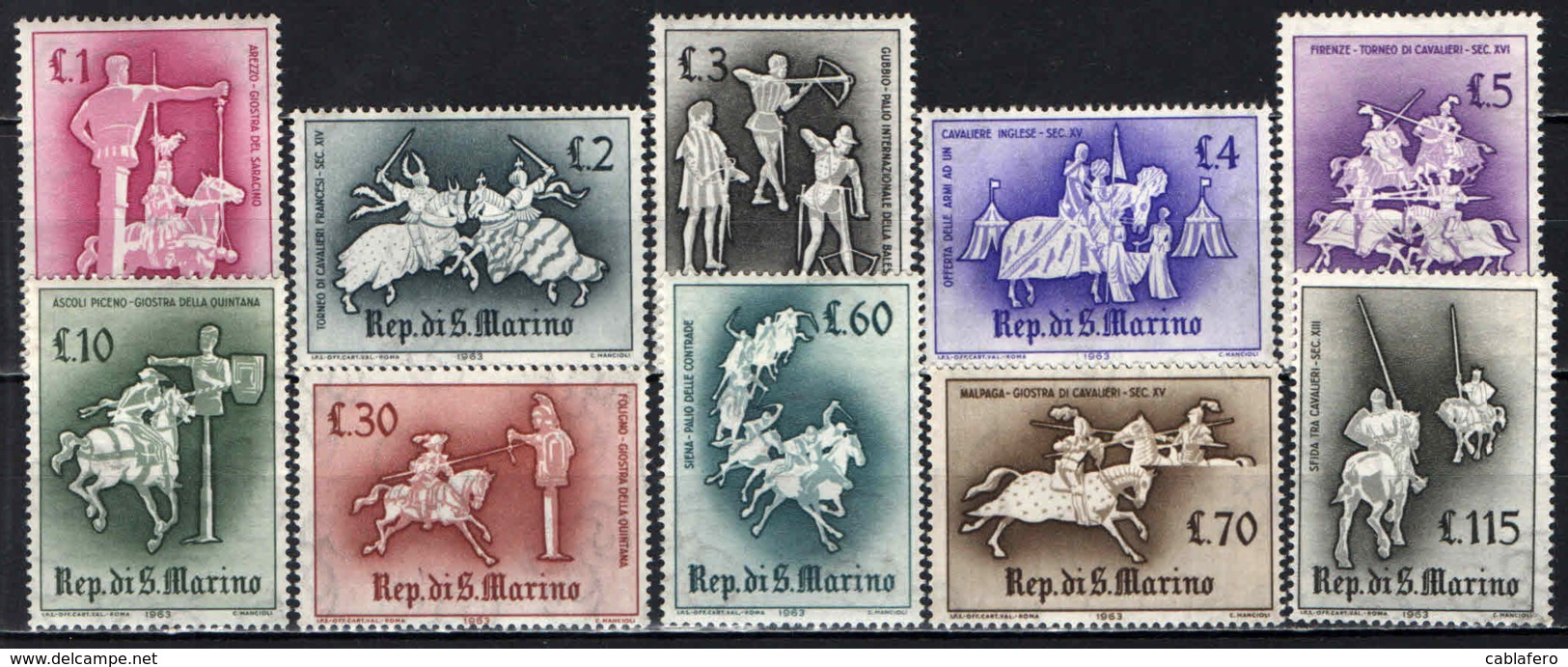 SAN MARINO - 1963 - GIOSTRE E TORNEI - MNH - Nuevos