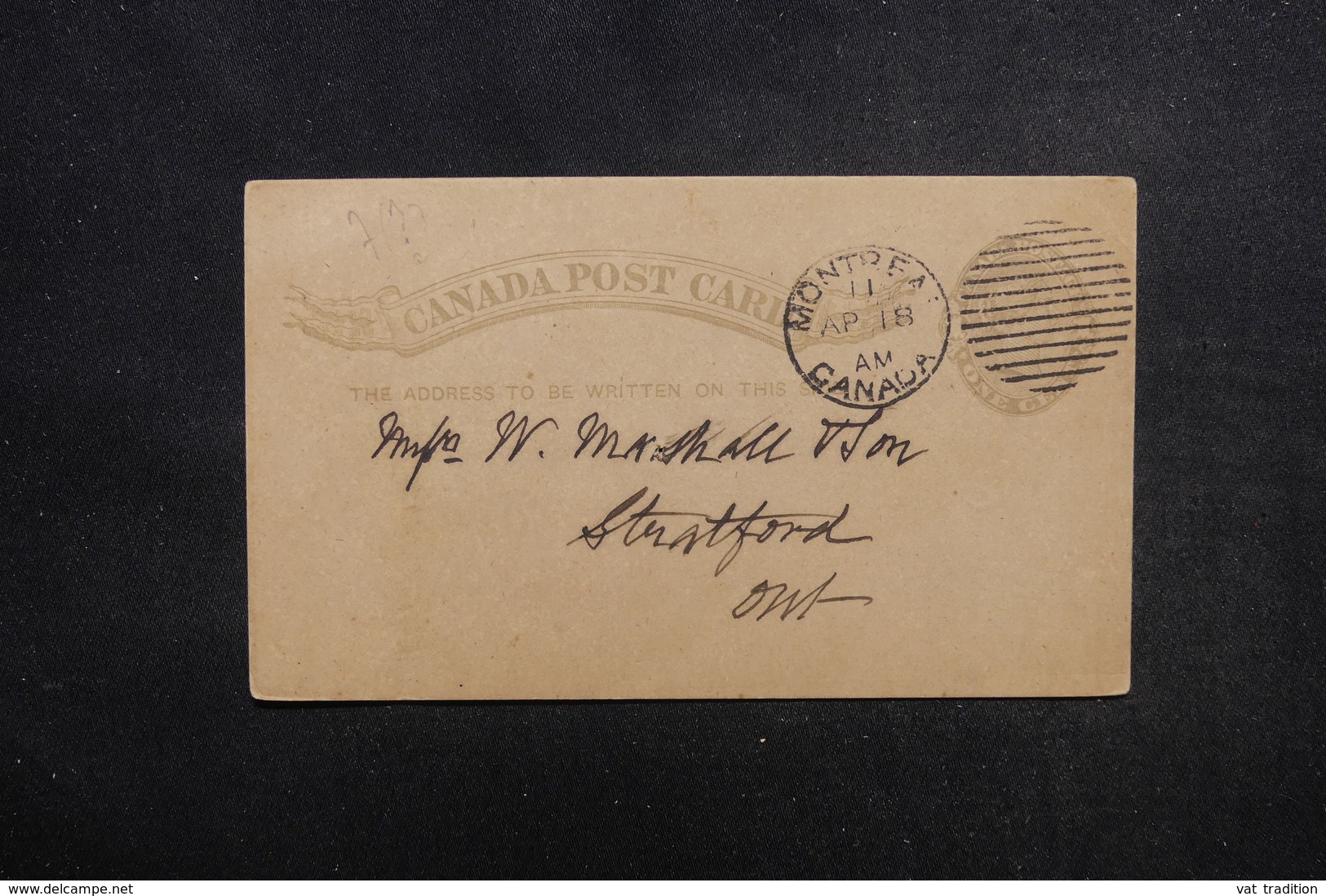 CANADA - Entier Postal Type Victoria De Montréal Pour Stratford En 1888 - L 53437 - 1860-1899 Reign Of Victoria