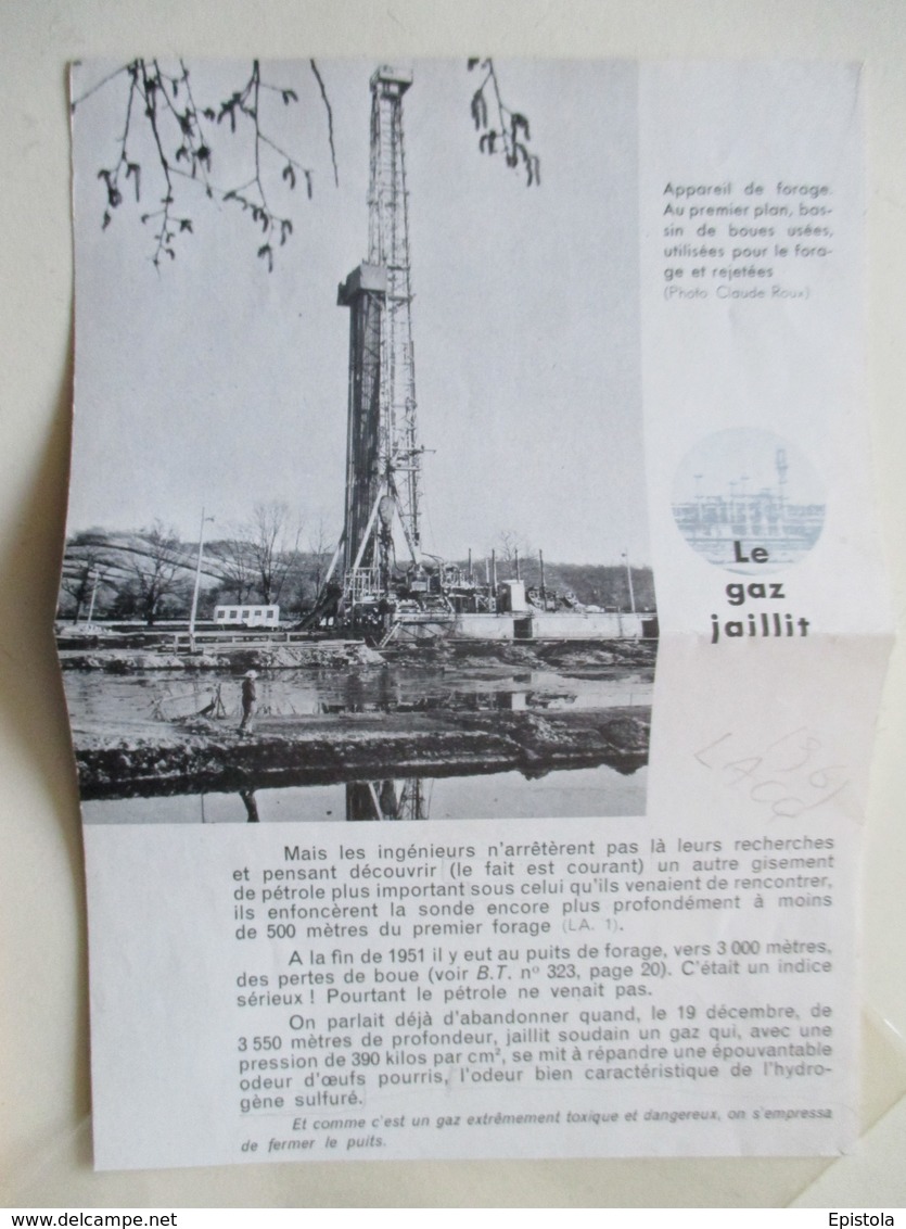 MOURENX LACQ -  Appareil De Forage  Gaz  -   Coupure De Presse De 1961 - Autres Appareils