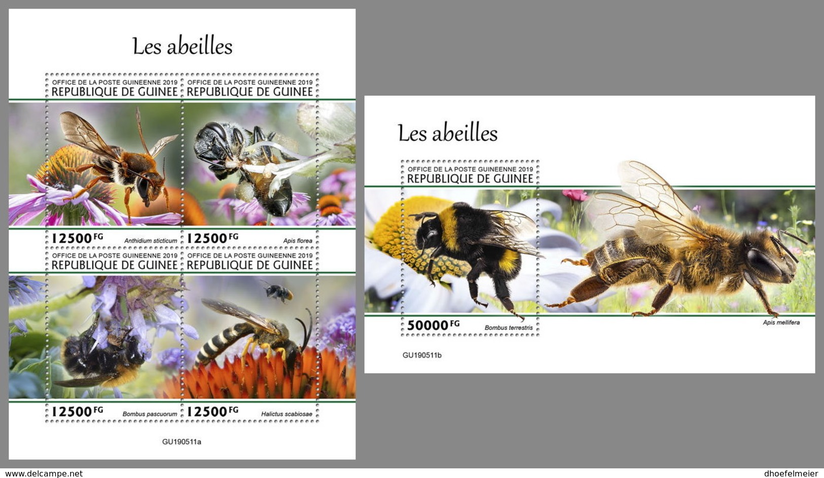 GUINEA REP. 2019 MNH Bees Bienen Abeilles M/S+S/S - OFFICIAL ISSUE - DH2006 - Abeilles