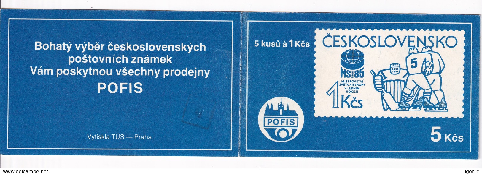 Czechoslovakia Czech Booklet Mint MNH ** 1985: Ice Hockey Sur Glace; Eishockey; IIHF World Cup; Praha 85 - Eishockey