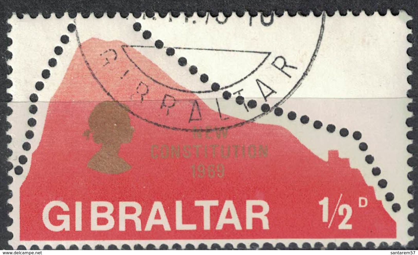 Gibraltar 1969 Oblitéré Used New Constitution Nouvelle Constitution SU - Gibraltar