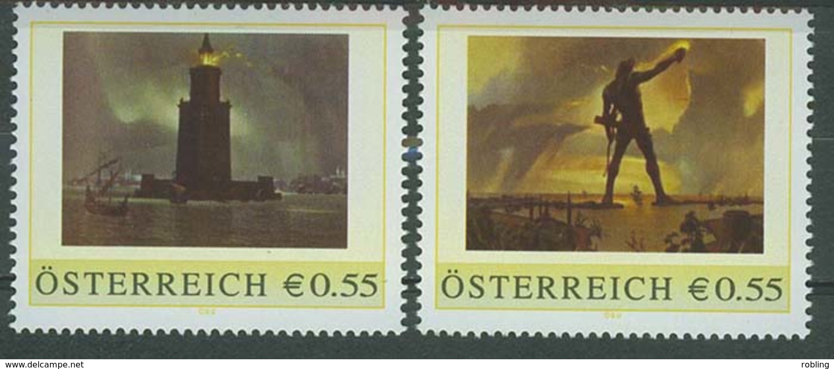 Austria 2008, Pharos Of Alexandria, Colossus Of Rhodes MNH. - Lighthouses