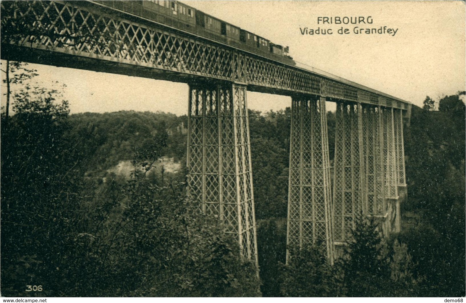 Fribourg Suisse Schweiz Svizzera Viaduc De La Grand Fey  Ou Grandfey  Belle Carte Franchise Militaire ? 1914 - Fribourg