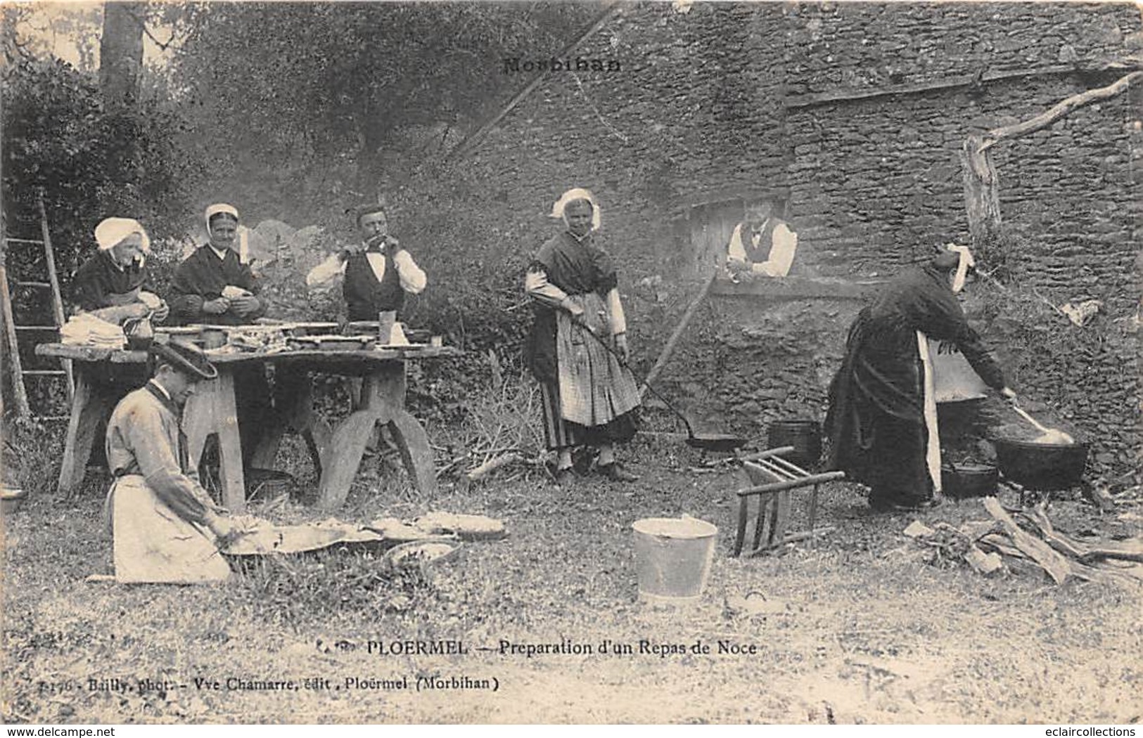 Plöermel         56        Noce Bretonne. Préparation D'un Repas De Noce    (Voir Scan) - Ploërmel