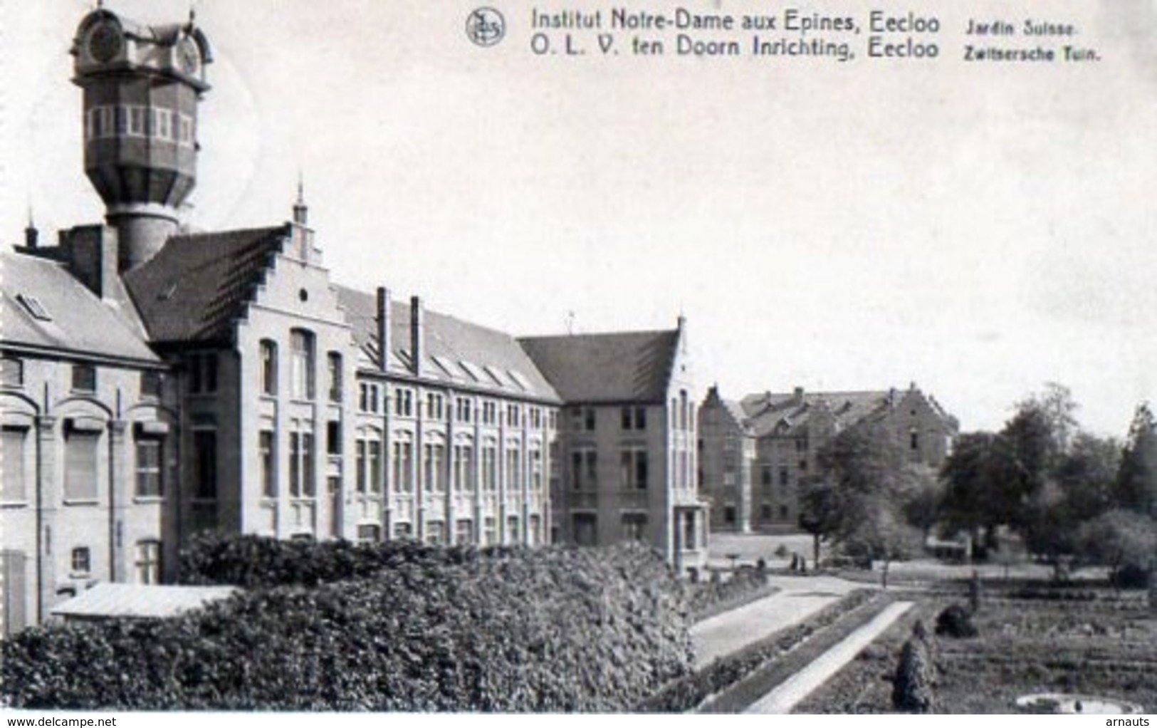 Eeklo OLV Ten Doorn Inrichting Zwitserse Tuin Verstuurd 1925 Nar Ostende Stempel EECLOO Mooi - Eeklo